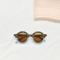 New Children's Sunglasses Fashion Round Frame Leopard Print Color Matching Sunglasses sku image 6