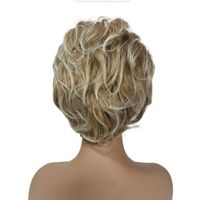 Ladies Short Hair Curly Wig Blonde Gradient Wig main image 8