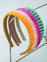 Fashion Solid Color New Thin Edge Crystal Headbands 4 Combination main image 5
