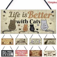 European And American Wooden Sign Cat Tag Listing Ornaments Wood Decoration main image 1