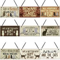 European And American Wooden Sign Cat Tag Listing Ornaments Wood Decoration main image 3