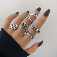 Personality Retro Butterfly Elf Star Moon Flower Taichi Ring Six-piece Set main image 2