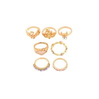 Fashion Personality Moon Diamond Love Drip Oil Ring Seven-piece Set main image 6