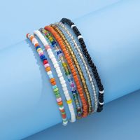 Fashion Bohemian Mix Colorful Rice Beads Anklet Seven-piece Set main image 3