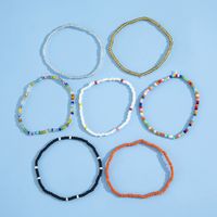 Fashion Bohemian Mix Colorful Rice Beads Anklet Seven-piece Set main image 4