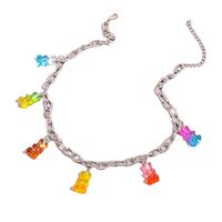 Cute Color Bear Tassel Pendant Retro Necklace Collarbone Chain main image 6