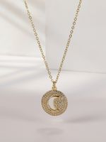 New Micro-encrusted Zircon Moon Necklace Female Fashion Copper Clavicle Chain main image 3