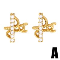 Fashion Heart-shape Diamond Letter Copper Earrings Wholesale main image 4