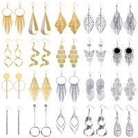 Leaf Butterfly Creative Personality Fashion Hollow Metal Leaf Earrings main image 1