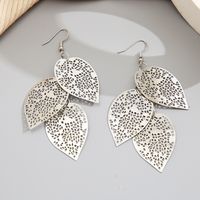 Leaf Butterfly Creative Personality Fashion Hollow Metal Leaf Earrings main image 3