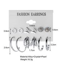 Retro C-shaped Earrings Set 6 Pairs Of Creative Personality Metal Earrings main image 4