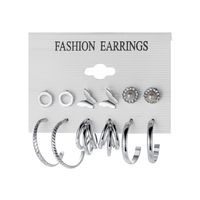 Retro C-shaped Earrings Set 6 Pairs Of Creative Personality Metal Earrings main image 6