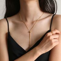 Fashion Adjustable Creative Titamium Steel Necklace Simple Collarbone Chain main image 1