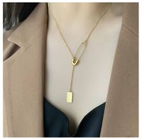 304 Stainless Steel 18K Gold Plated Simple Style Plating Geometric Necklace main image 1