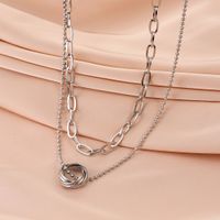 304 Stainless Steel 18K Gold Plated Simple Style Plating Geometric Necklace main image 4