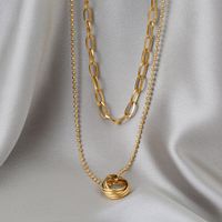 304 Stainless Steel 18K Gold Plated Simple Style Plating Geometric Necklace main image 5