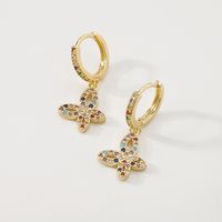 Boucles D&#39;oreilles Papillon De Luxe De Couleur Créative En Zirconium Pour Femmes main image 1