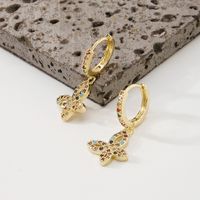 Creative Color Zircon Fashion Light Luxury Butterfly Earrings Women main image 3