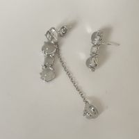 Simple Transparent Bead Necklace Fashion Double-layer Alloy Clavicle Chain Bracelet Earrings Set main image 6