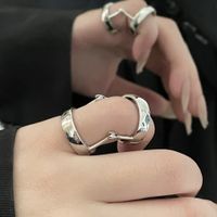 Niche Retro Geometric Bendable Ring Copper Gold-plated Ring Female main image 4