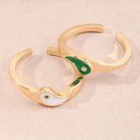 Green And White Taichi Couple Girlfriends Valentine's Day Ring main image 4