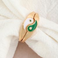Green And White Taichi Couple Girlfriends Valentine's Day Ring main image 5