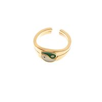 Green And White Taichi Couple Girlfriends Valentine's Day Ring main image 6