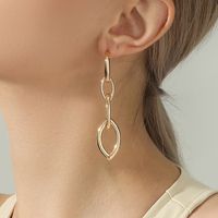 Boucles D&#39;oreilles Rétro De Longue Personnalité De Chaîne En Métal De Bijoux De Mode Européens main image 1