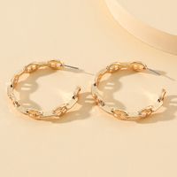 Simple Fashionable French C-shaped Hollow Personality Metal Texture Earrings main image 3