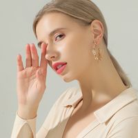 Simple Fashionable French C-shaped Hollow Personality Metal Texture Earrings main image 4