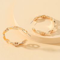 Simple Fashionable French C-shaped Hollow Personality Metal Texture Earrings main image 5