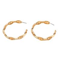 Simple Fashionable French C-shaped Hollow Personality Metal Texture Earrings main image 6