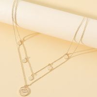 Korean Simple Devil Eye Double Layered Necklace Classic Ladies Tag Pendant main image 3