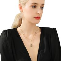 Collar De Doble Capa Con Ojo De Diablo Simple Coreano, Colgante Clásico Con Etiqueta Para Mujer main image 6