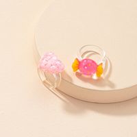 Candy Rings Sweet  Acrylic Heart-shaped Creative Ring main image 3
