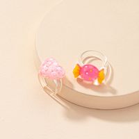Candy Rings Sweet  Acrylic Heart-shaped Creative Ring main image 4