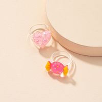 Candy Rings Sweet  Acrylic Heart-shaped Creative Ring main image 5