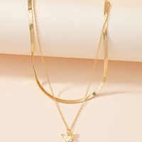 Korean Double Layered Butterfly Necklace Creative Light Luxury Necklace Female main image 1