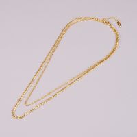 Retro Double-layer Titanium Steel Necklace Multi-layer Plated18k Gold Necklace main image 4