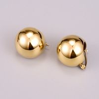 Fashion Trendy Titanium Steel Hollow Concave Round Earrings main image 5