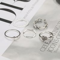 Creative Simple Temperament Women's Jewelry Butterfly Rose Ring 5-piece Set main image 3