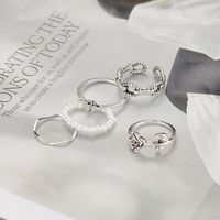 Creative Simple Temperament Women's Jewelry Butterfly Rose Ring 5-piece Set main image 4