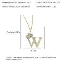 Creative Alloy Rhinestone Crown Letter Necklace Sweater Chain Wholesale main image 5