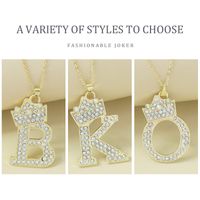 Creative Alloy Rhinestone Crown Letter Necklace Sweater Chain Wholesale main image 6