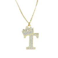 Creative Alloy Rhinestone Crown Letter Necklace Sweater Chain Wholesale main image 8