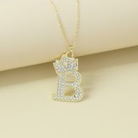 Creative Alloy Rhinestone Crown Letter Necklace Sweater Chain Wholesale sku image 2