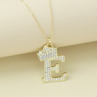Creative Alloy Rhinestone Crown Letter Necklace Sweater Chain Wholesale sku image 5