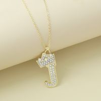 Creative Alloy Rhinestone Crown Letter Necklace Sweater Chain Wholesale sku image 10