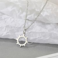 Korea Simple Alloy Hollow Sun Moon Asymmetric Earrings Necklace Wholesale main image 5