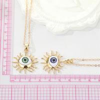 Exaggerated Metal Edging Three-dimensional Sun Eye Pendant Collarbone Chain main image 6